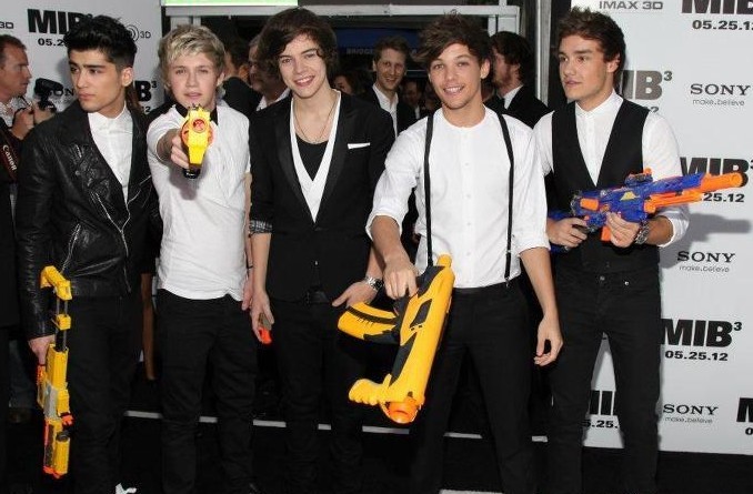 One Direction with Nerf Blasters