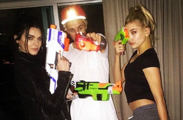 justin bieber with nerf blasters