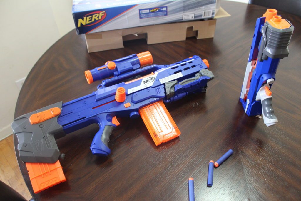 NERF Longstrike CS-6 Sniper Rifle with Front Barrel + 3 Clip* Read