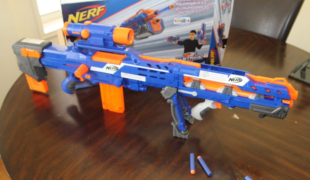 Nerf Longshot CS-6 SNIPER Blaster Dart Gun W/Front Blaster, Bipod & Scope