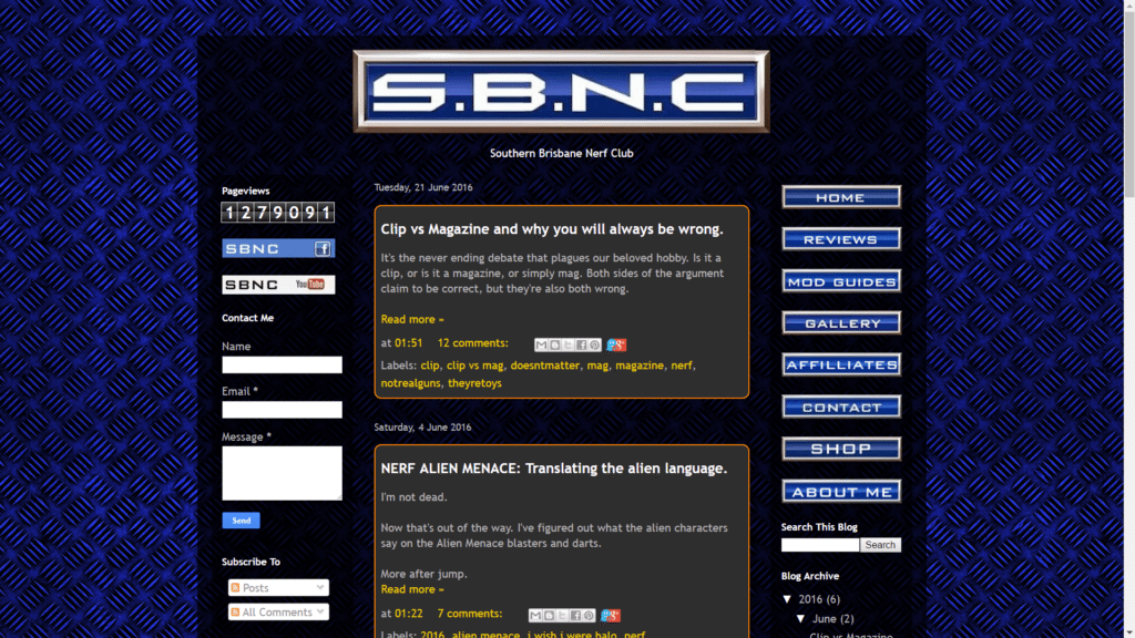 sbnc website, quitting nerf