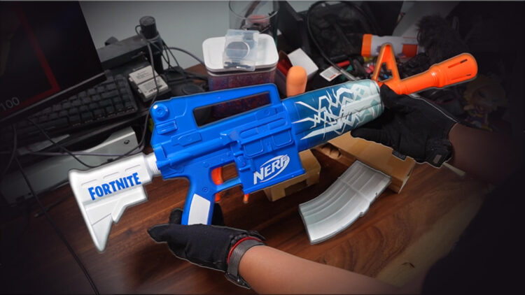 nerf fortnite ar blue shock wrap